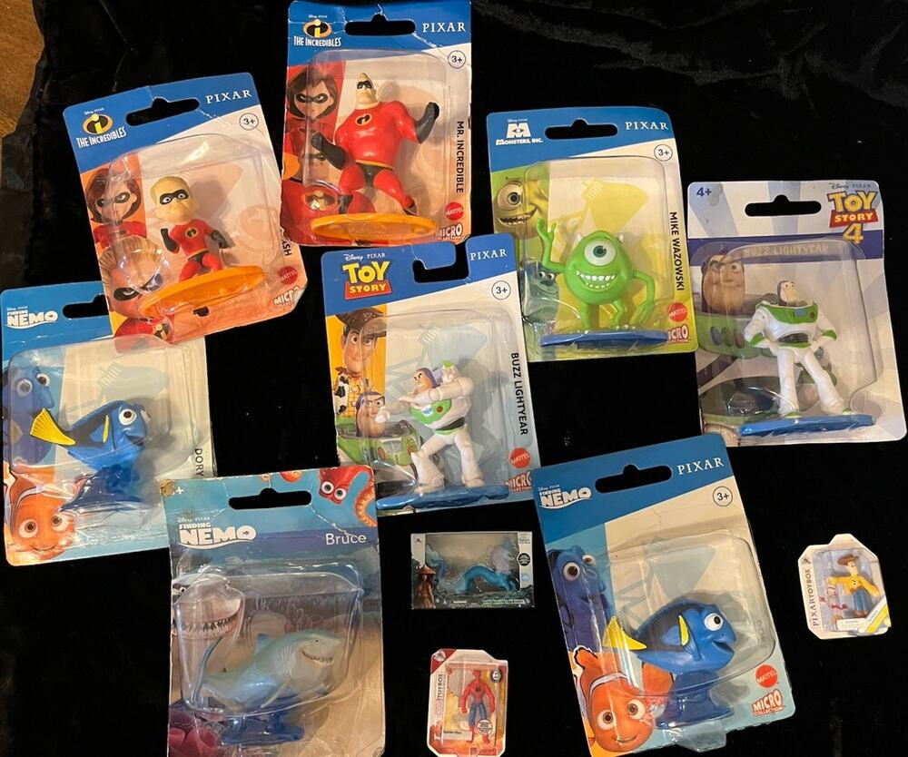 DISNEY Pixar Monsters Inc Toy Story Nemo Incredibles Micro Collection Toys Lot 8
